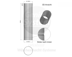 Maßskizze Ausgleichsrohr lang-variabel 250 mm
